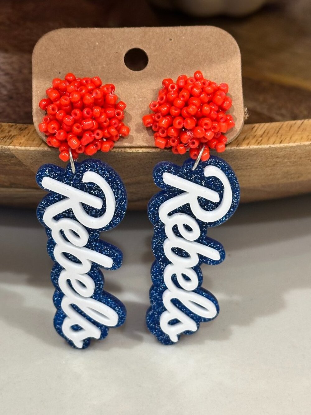 Rebels Acrylic Earrings Ole Miss Game Day
